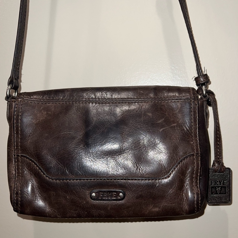 Frye Melissa Brown Leather Crossbody Bag